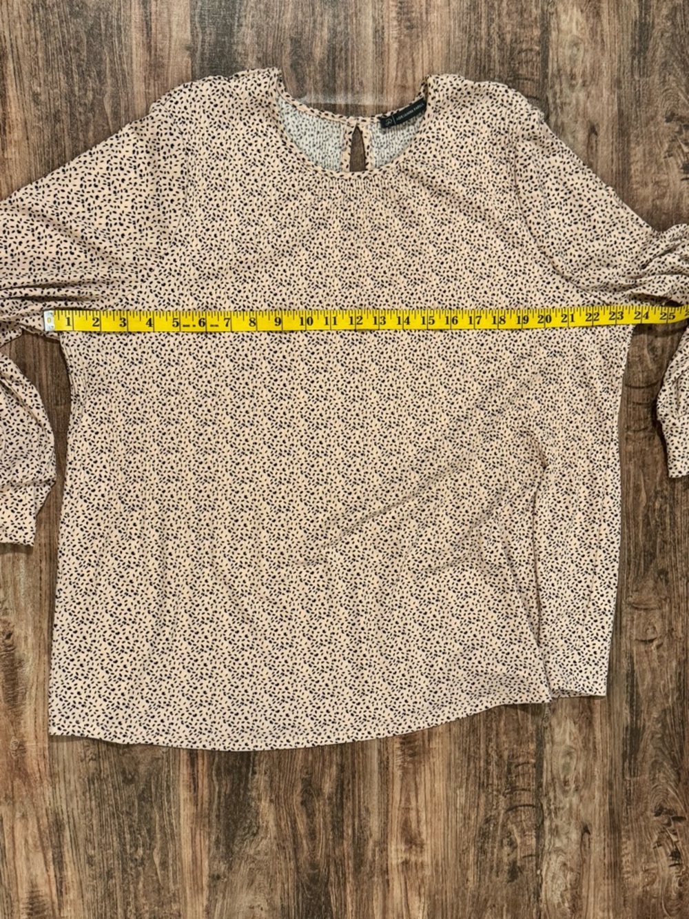Adrianna Papell Peach Printed Long Sleeve Blouse - Picture 5 of 9